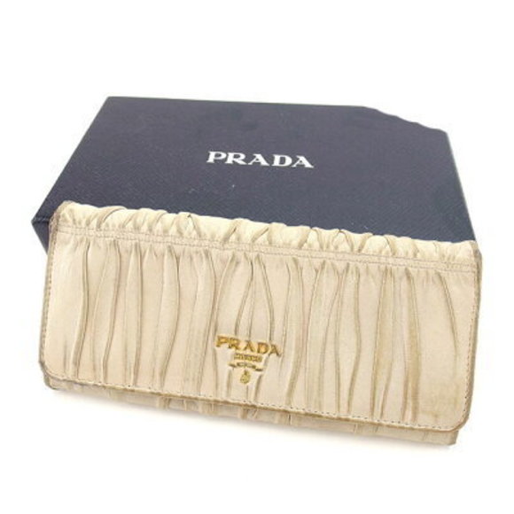 Prada long zip Wallet beige leather zipper accessory - Picture 1 of 6